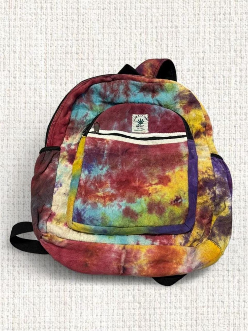 Himalayan Hemp tie-dye backpack handmade in Nepal
